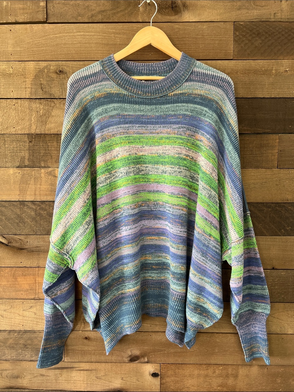 NWT Free People Women's Easy Street Space Dye Pullover Oversize Sweater Medium - Picture 3 of 8